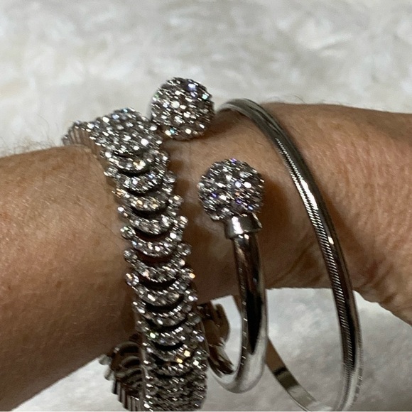 Silver bracelet set Hinge, elastic and bangle - Picture 13 of 13